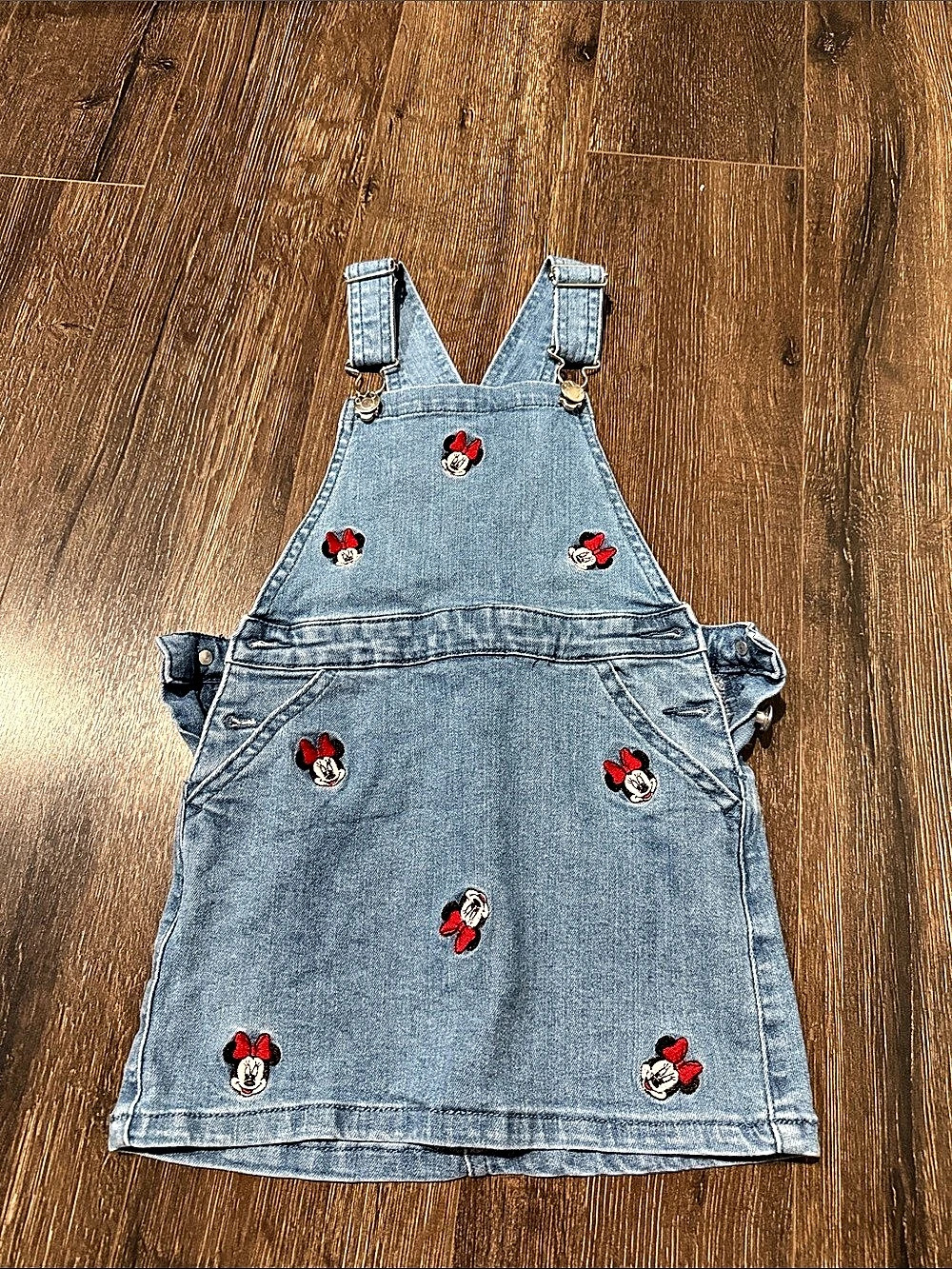 Disney Minnie Mouse Denim Overall Dress Blue